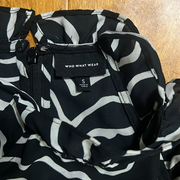 Who What Wear Black & White Halter Midi Dress Size S Whimsigoth Grunge 90’s - Picture 3 of 14